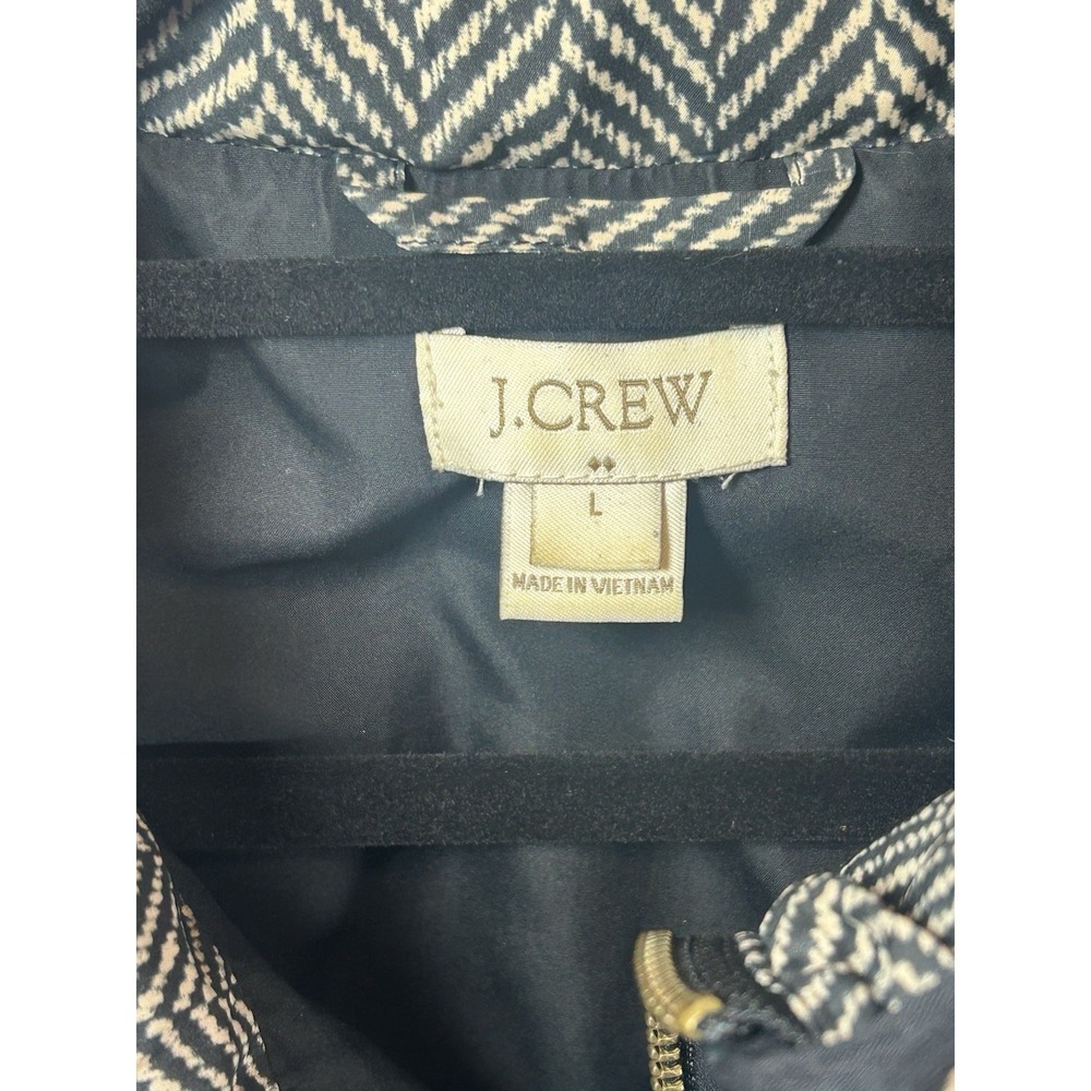 J Crew Mens Quilted Puffer Herringbone Vest Black trim Polyester Full ZipSize L - Picture 5 of 8